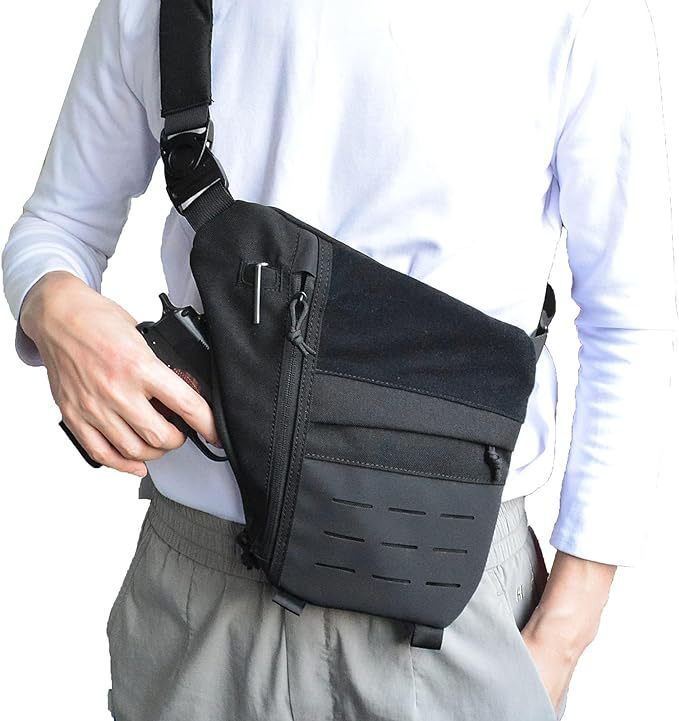 Oxfordtyg Enkel Axelväska Stöldskyddsväska Tätsittande Crossbody Bröstväska Taktisk Osynlig Väska För Män_voghion.com