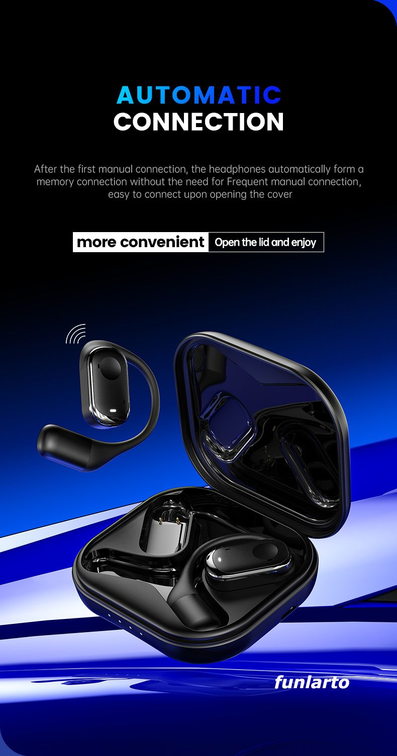 Open Ear Headphones Wireless Bluetooth 5.3 Earbuds With Earhooks Touch Control Clear Talk Deep Bass Driver Sports OWS_voghion.com