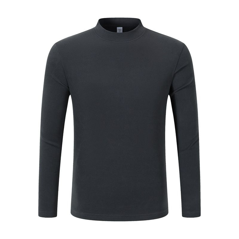 Halbrollkragen Herren Bottoming Shirt Doppelseitiger Samt Deutscher Samt Herbstkleidung Herbst und Winter Thermounterwäsche Einfarbig Lässig Lang_voghion.com