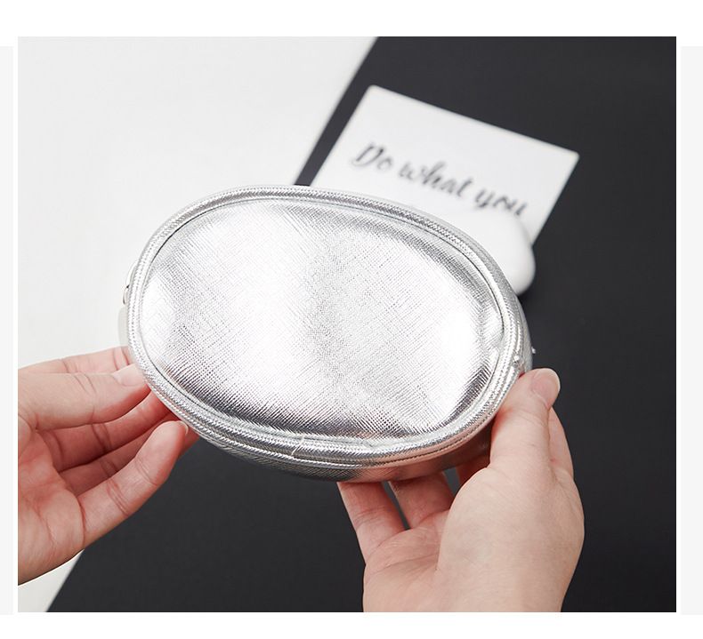 Mode Silber Kopfhörer Lagerung Exquisite Mini Tragbare Zipper Kleine Tasche PVC Lippenstift Schlüssel Geldbörse_voghion.com