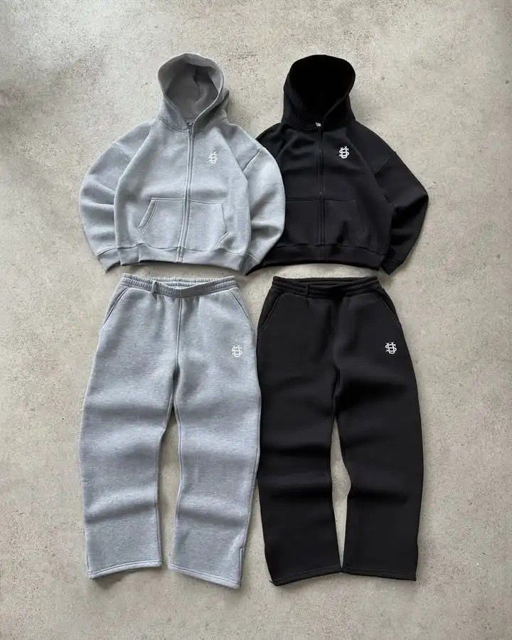 Uniseksowe spodnie dresowe z haftem i zamkiem błyskawicznym, w stylu High Street Hip Hop, wygodne, rozmiary amerykańskie od S do 3XL, dostępne w kolorze czarnym i jasnoszarym z haftem w stylu miejskim_voghion.com