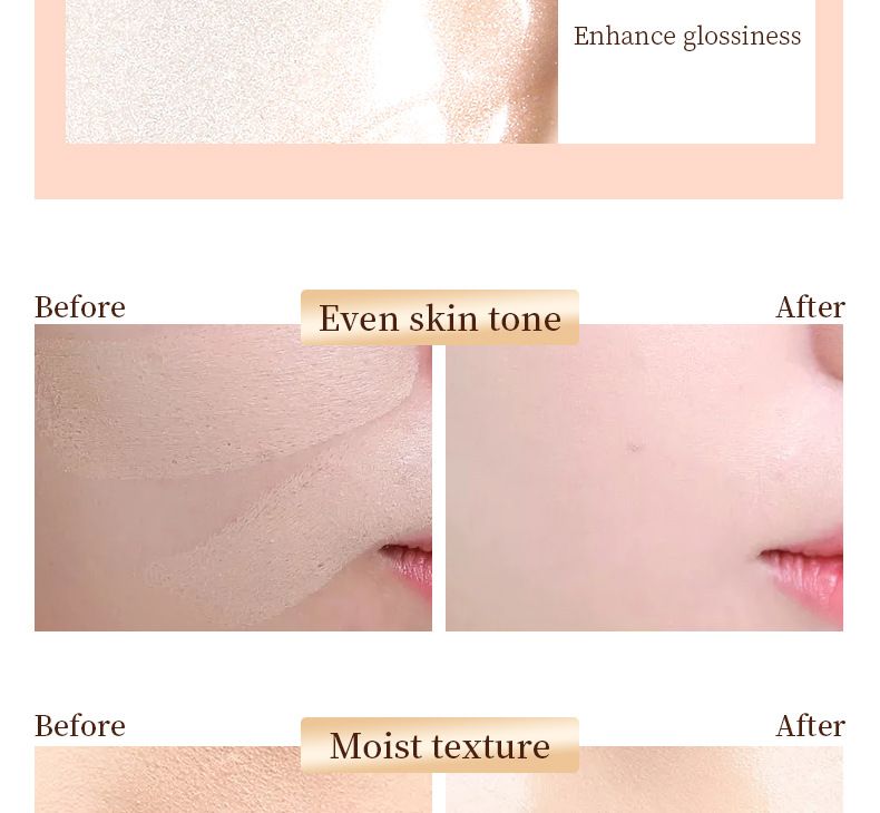 Primer facial brilhante para clarear a pele Primer de maquiagem iluminador para ajudar a clarear a pele e minimizar os poros À prova d'água de longa duração_voghion.com