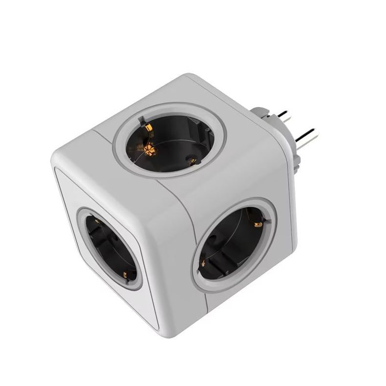 MASSFA Multi-EU-Steckdosenleiste Elektrischer Steckerwürfel Mehrfachsteckdose mit 5 AC-Steckdosen 3680W Adapter für Zuhause_voghion.com