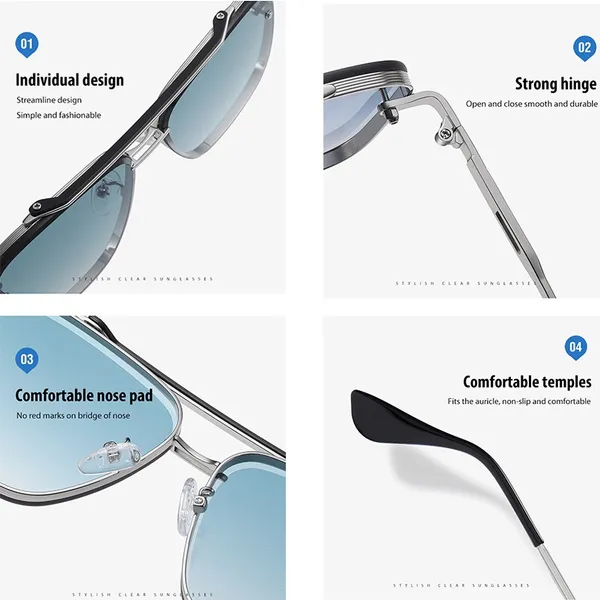 Sonnenbrillen für Herren, polarisierte Sonnenbrillen, klassische verspiegelte Sonnenbrillen für Herren, Metallrahmen, UV400-Schutz_voghion.com