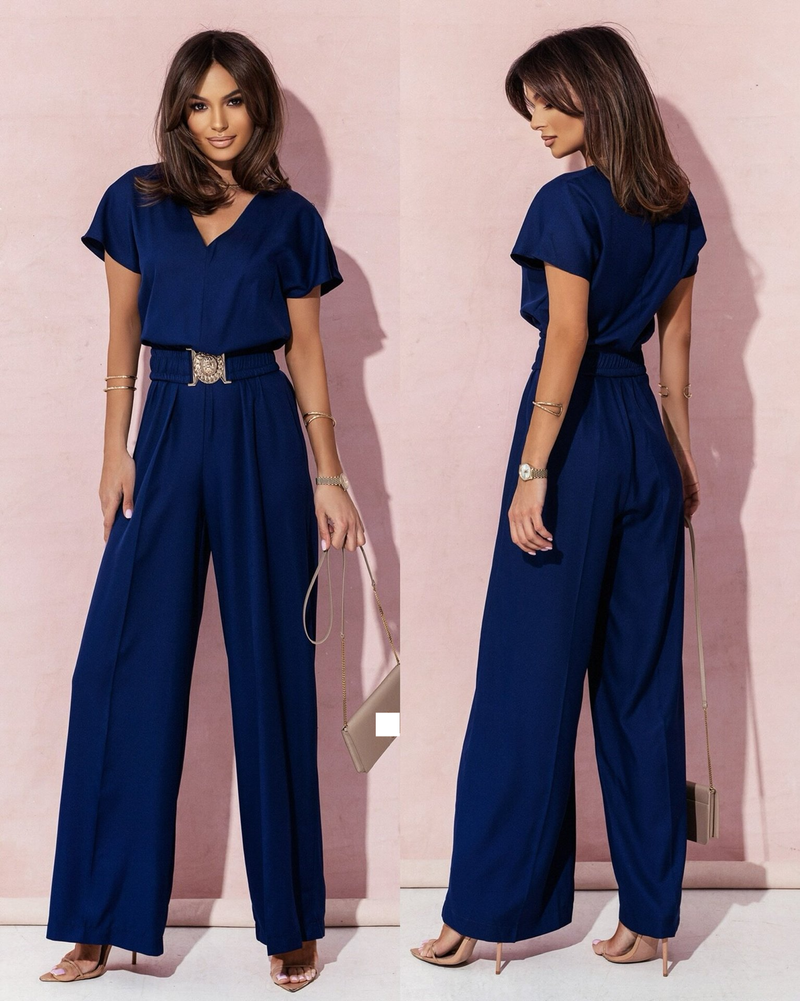 Macacão feminino temperamento manga curta calça comprida macacão alto_voghion.com