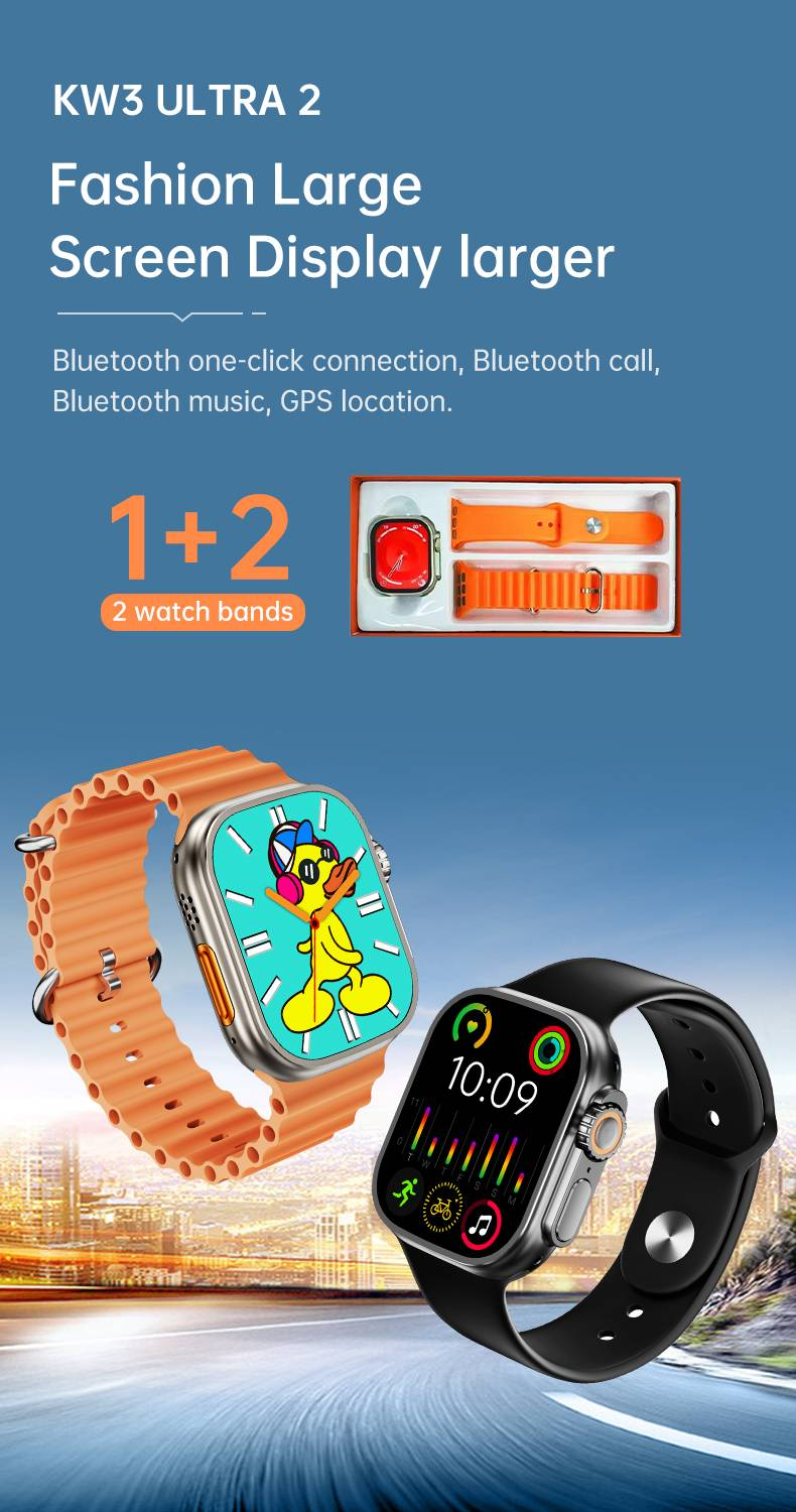 ULTRA2 smartwatch, capable of answering/making phone calls, comes with 2 watch straps included_voghion.com