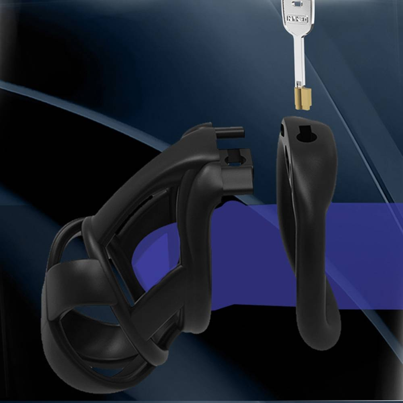 Dispositivo di castità maschile cobra con quattro anelli per il pene, gabbia di castità con serratura per il pene, giocattoli sessuali fetish per uomini, BDSM gay_voghion.com