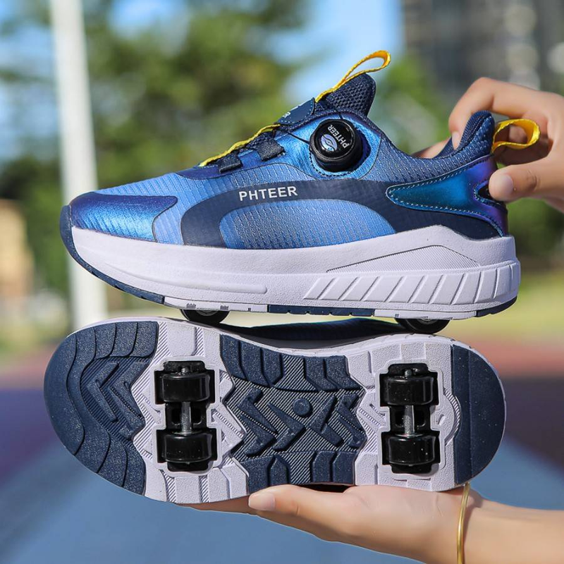 Rollschuhe für Herren und Damen mit drehbaren Schnallen, abnehmbaren Allrad-Low-Top-Outdoor-Sport-Wanderschuhen aus farbblockierendem und farbblockierendem PU_voghion.com