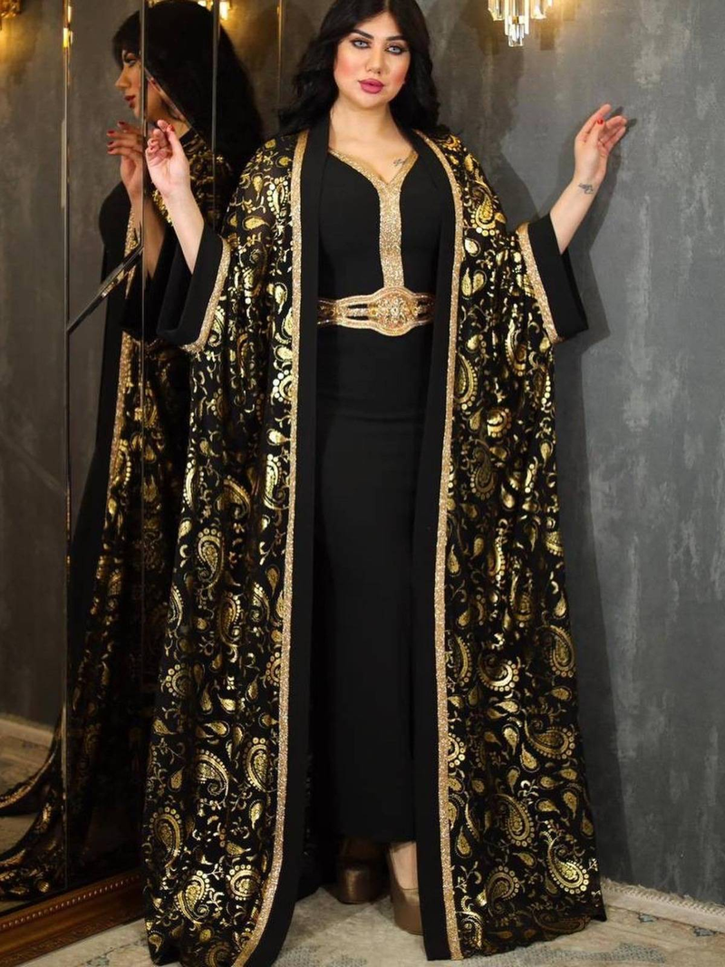 Naisterõivad Moslemi Abaya Naiste litritega kleit ülikond Šifoonist kaheosaline kleit Cape Robe_voghion.com