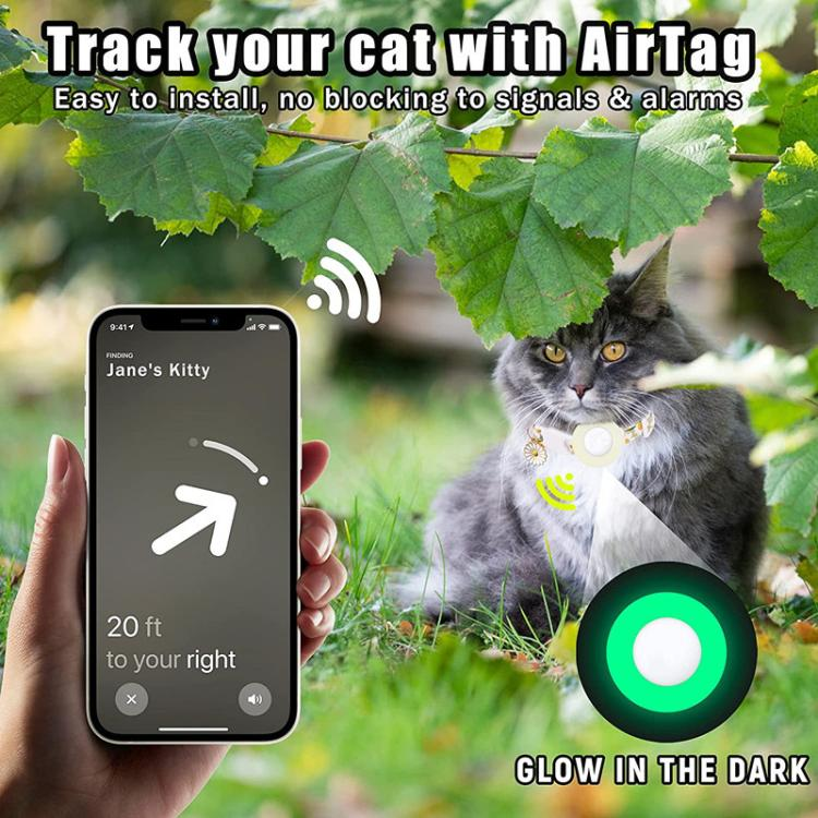For AirTag Tracker Silicone Cover Small Daisy Pet Collar Dog Collar_voghion.com