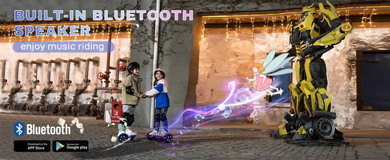 RCB Hoverboards For Kids And Adults 6.5 Inch, Hoverboards With Bluetooth - Speaker - Colorful LED Lights, Hover Board Gift For Kids And Teenager_voghion.com