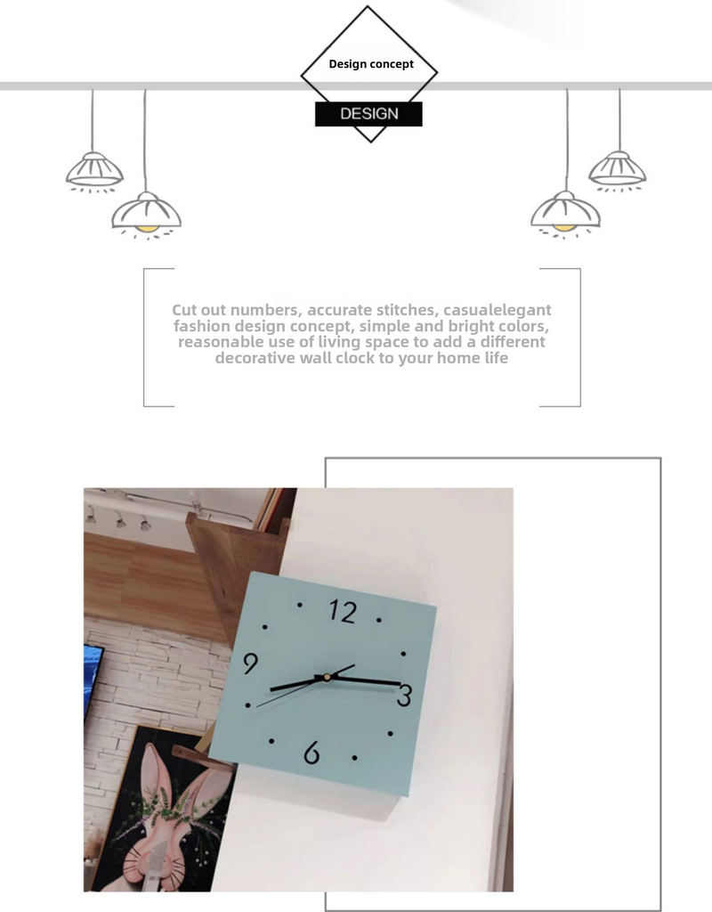 Relógio de parede de dupla face – Design quadrado moderno com movimento silencioso para sala de estar, quarto e escritório (estrutura de metal com lente de plástico operada por bateria)_voghion.com