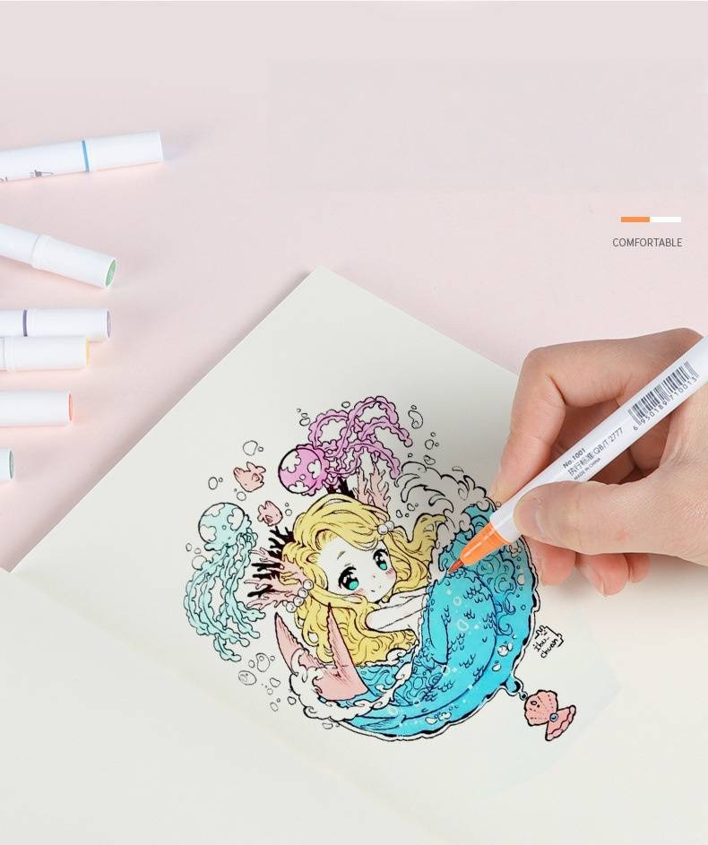 Dake 48-Color Dual-Tip Markers Set, 36 Oil-Based Fine & Broad Tip Art Markers For Students & Artists, Vibrant Colors, Waterproof, White Case_voghion.com