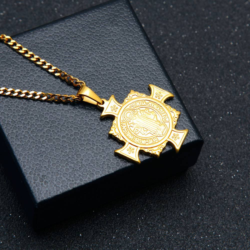 Collier pendentif homme en acier inoxydable – Chaîne longue tendance hip-hop pour un style décontracté et streetwear. Accessoires pour pulls longs._voghion.com