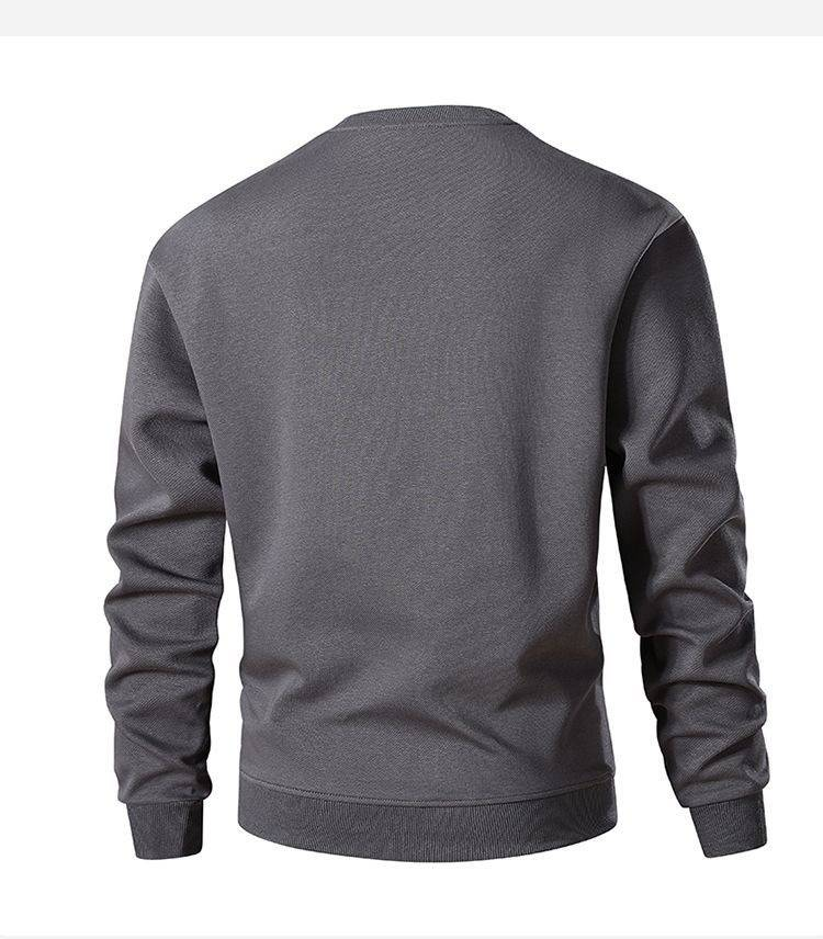 Men's 300GSM Heavyweight Crewneck Sweatshirt – Textured Jacquard & Drop Shoulder (M-XXXXL)_voghion.com