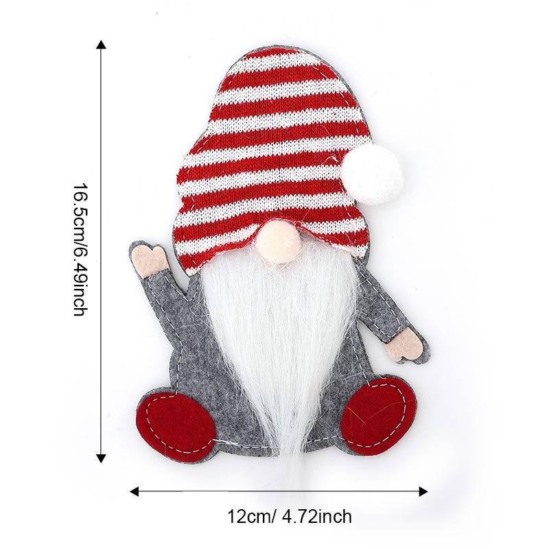 Service de table de Noël comprenant un porte-couverts Père Noël et un gnome, des ronds de serviette et une décoration pour les fêtes de Noël et la maison. Décoration de table festive pour les fêtes de Noël et la maison._voghion.com