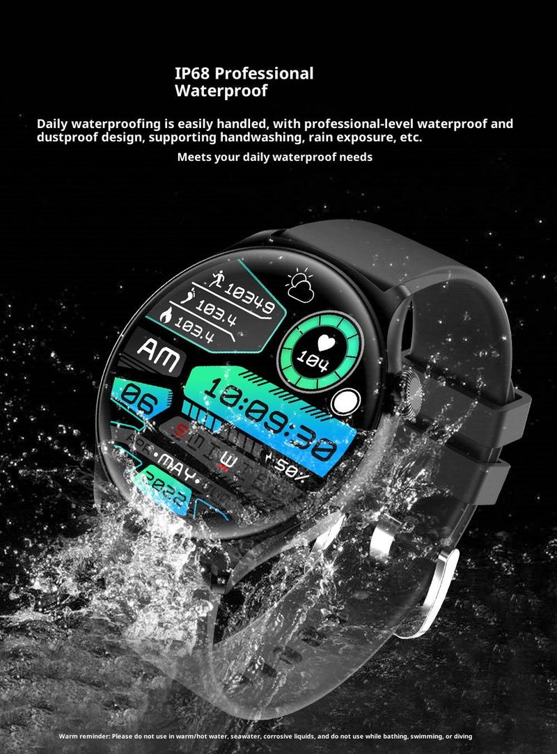 MX16 Smartwatch – Blood Pressure, Blood Oxygen & Glucose Monitoring – Bluetooth Calling, Sleep Tracker – Wireless Charging_voghion.com