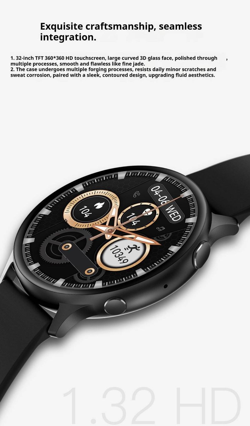 Smartwatch Bluetooth unisex con monitoraggio di chiamate/musica/salute - Voce AI, multilingue, batteria da 7 giorni, ricarica magnetica_voghion.com