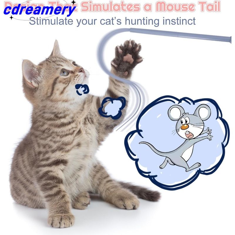 Jouet interactif pour chat, baguette en silicone, pour chat d'intérieur, pour chat adulte qui s'ennuie._voghion.com