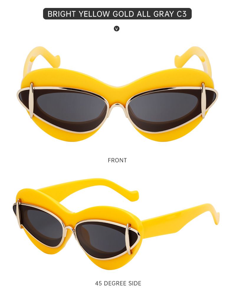 2024 Nuova moda Cat Eye Internet Celebrity, stessi occhiali da sole Y2K con montatura piccola, occhiali da sole femminili alla moda_voghion.com