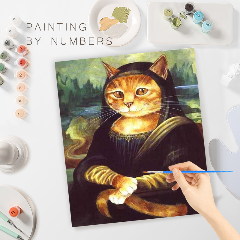 RUOPOTY Abstract Paint By Numbers Handmade Decorative Paintings Kitten Home Decoration Unique Gift_voghion.com