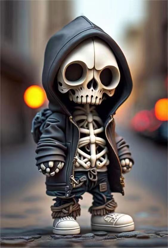 Nouvelle figurine en résine de poupée squelette d'Halloween - Alien, festival de fantômes, fête de dessin animé, décoration de table et de jardin_voghion.com