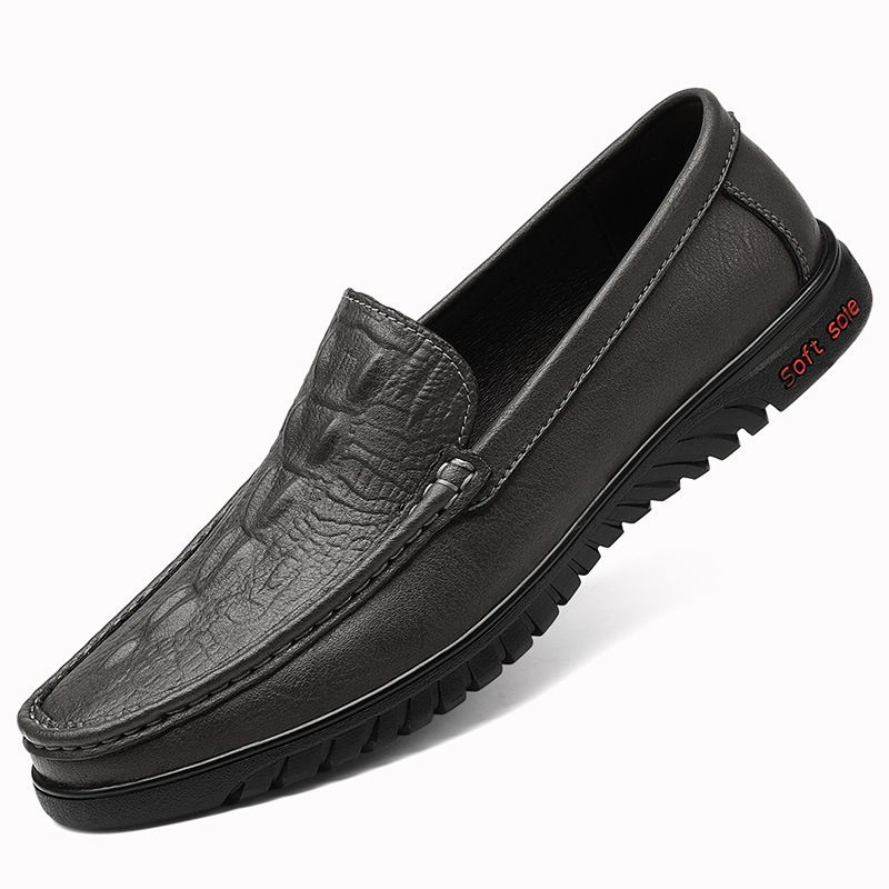 Lässige Herrenschuhe aus Leder mit Krokodilmuster, weiche Sohle, bequeme Überschuhe, bequeme Mützen, Fahrschuhe, Dad-Schuhe_voghion.com