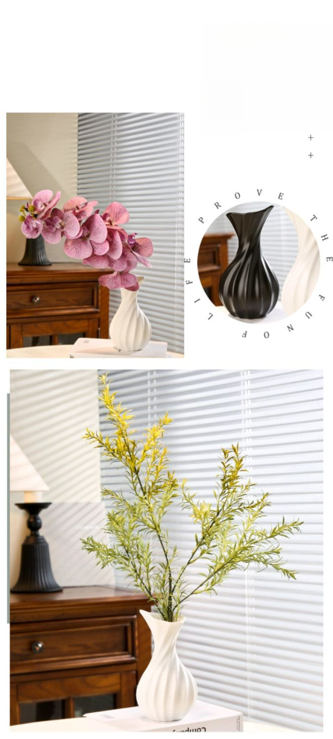 Artistic Vase Ceramic Ins Style High Aesthetic Living Room Creative Flower Arrangement Niche High-end Hydroponic Dining_voghion.com