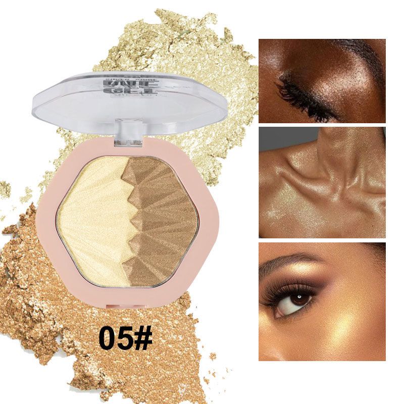 exclusieve levering van 6 kleuren diamant full body highlight poeder, natuurlijke driedimensionale gezichtsverhelderende parelblush dubbele kleur highlight_voghion.com