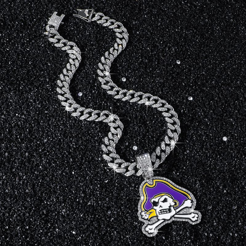 Accessories Men's Versatile Hip-Hop Necklace Fashion Trendy Full Diamond Skull Pirate Pendant_voghion.com