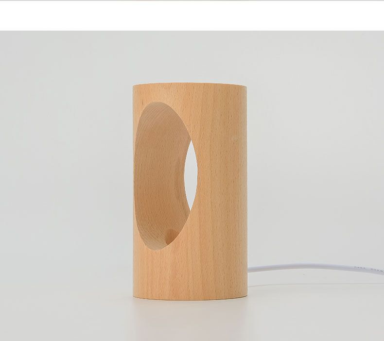 Lampă de masă USB japoneză inteligentă din lemn masiv cu LED, creativă, nouă și unică, cadou de noapte_voghion.com