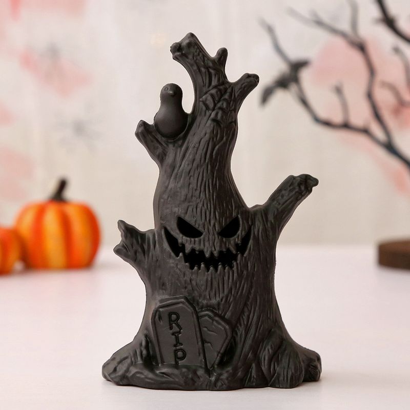 Decorazione di Halloween, albero fantasma, lanterna fantasma a LED notturna, ceppo d'albero con volto fantasma, lanterna per festival, atmosfera horror, decorazione_voghion.com