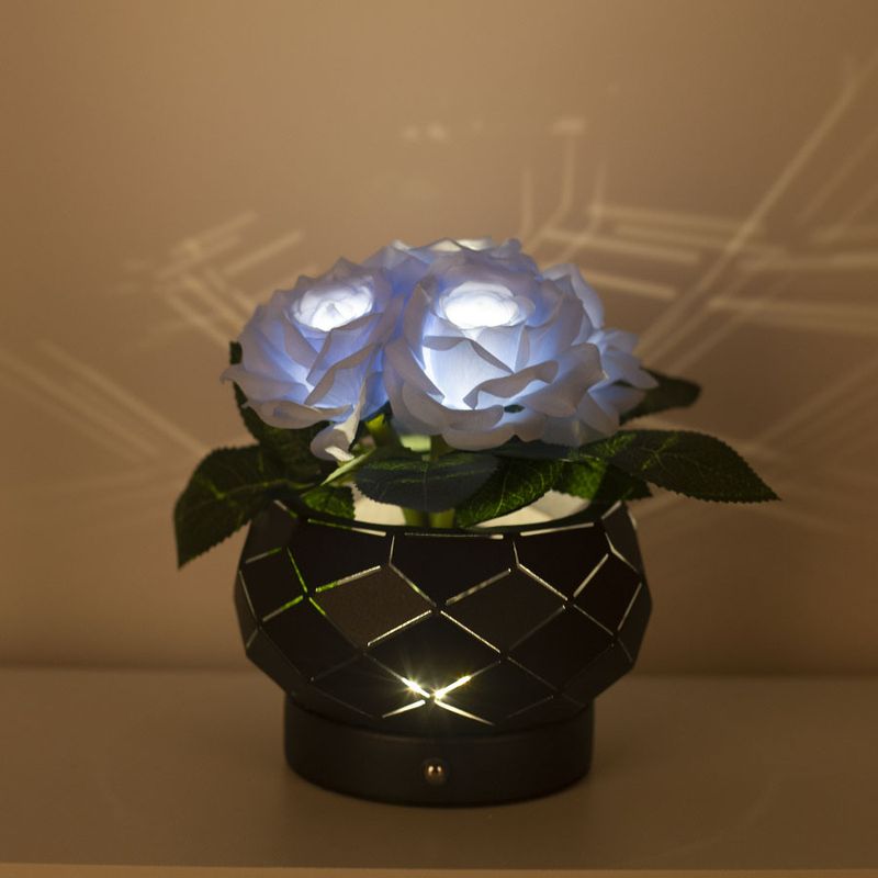 Piccola luce notturna da scrivania a forma di rosa, lampada da comodino in stile ins, regalo creativo, decorazione d'atmosfera, sensazione di alta qualità_voghion.com