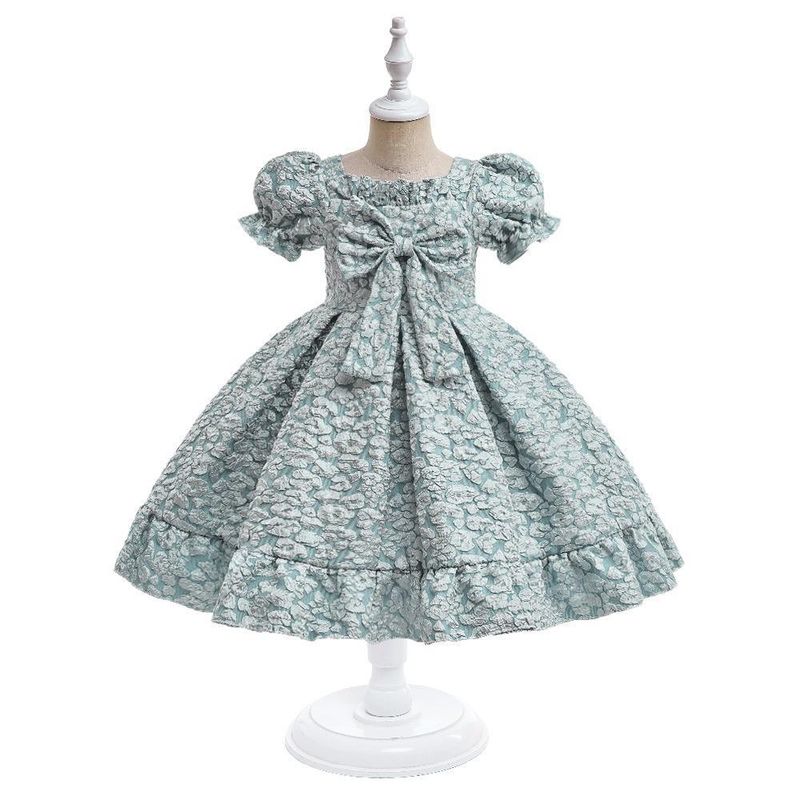 Vêtements pour bébés filles, style Royal, robe de princesse à manches bouffantes avec grand nœud, pour fête d'enfants_voghion.com
