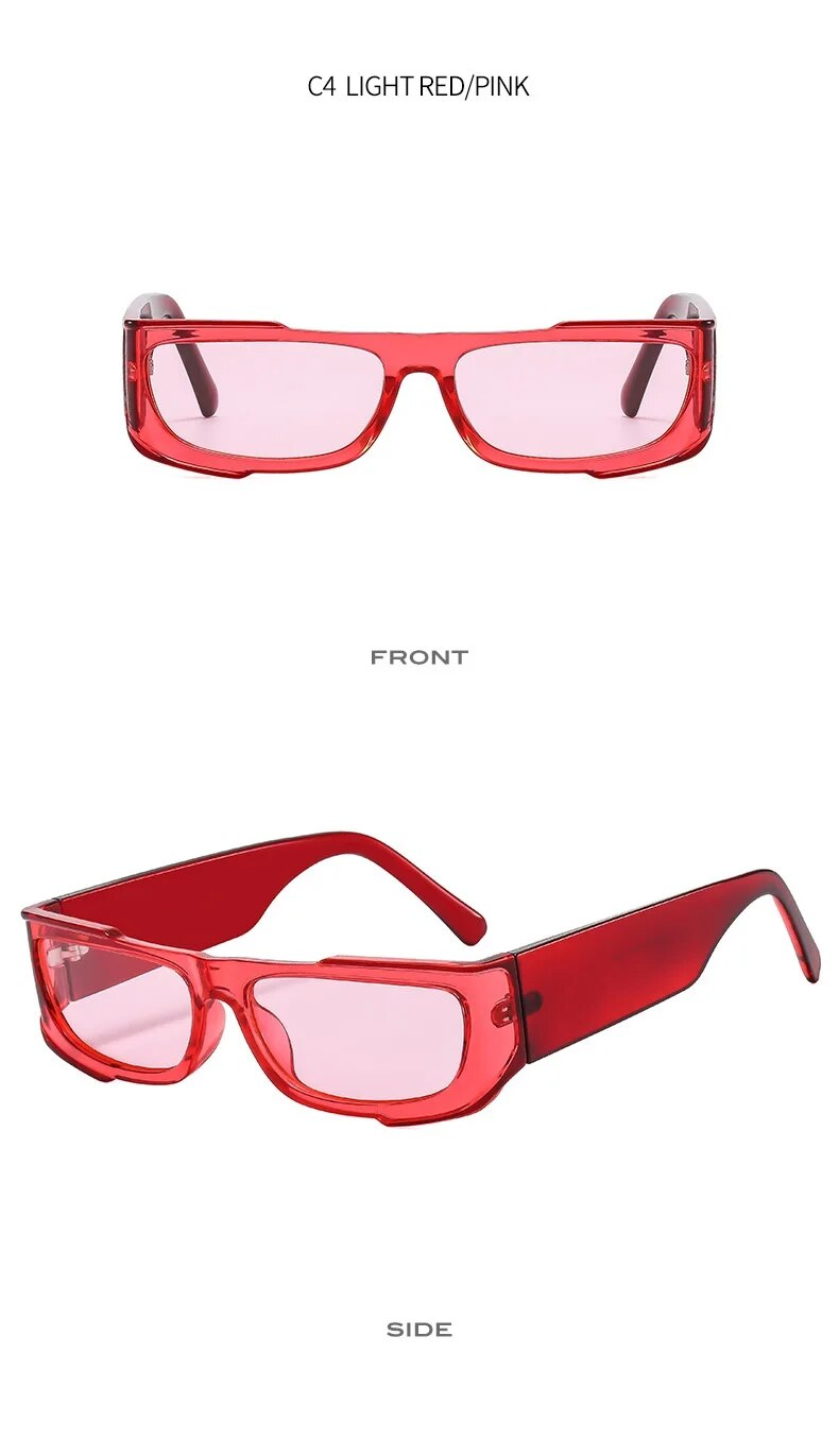 Neue rechteckige Sonnenbrille, modisch, Vintage, Farbverlauf, Bonbonfarben, trendiges Ins-Design, beliebtes Markendesign, UV400-Brillen_voghion.com