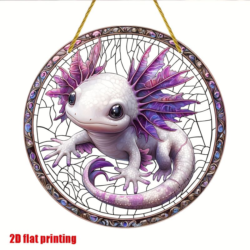20 cm Axolotl-solfanger - Søt akrylvinduskunst for dyreelskere, fantasivesendekor til hjem, soverom og veranda - Unik gaveidé_voghion.com