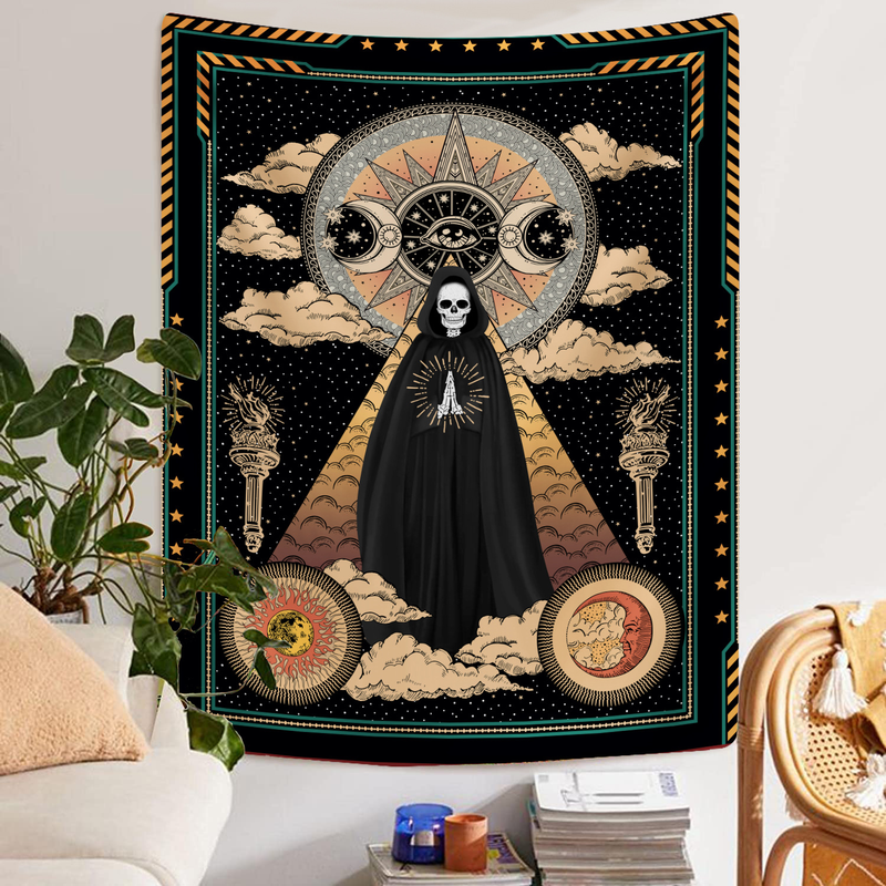 Opknoping clo Tarot merk Boheemse paar skelet achtergrond muur clo decoratieve wandtapijten omarmen home achtergrond_voghion.com