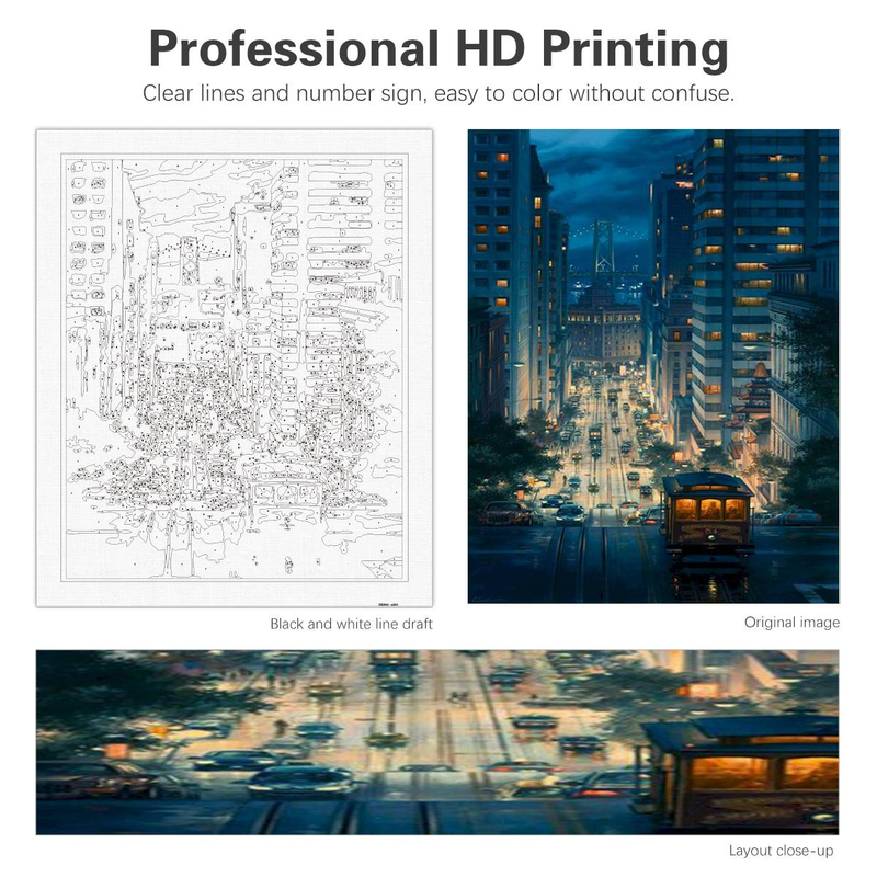 RUOPOTY 40x50cm Paint By Numbers Kits Picture Paint Urban Night Scenery Paint For Painting Artwork _voghion.com