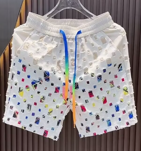 Herrkläder Sommar Nya Herrmode Personlighet Tryck Shorts Märke Snygga Ungdom All-Match Shorts Lösa Strandbyxor_voghion.com