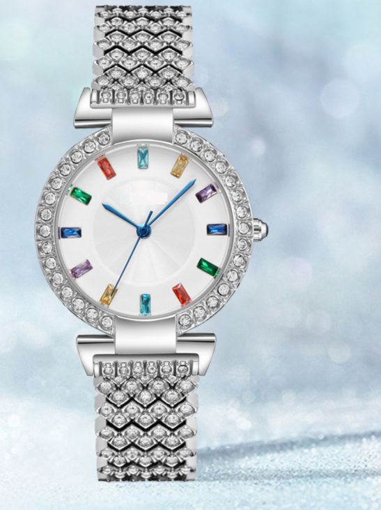 Női karórák Színes gyémánt fényű luxusóra Női divatos niche karkötő Csillagos égbolt Gyártó LiveNői kvarcóra_voghion.com