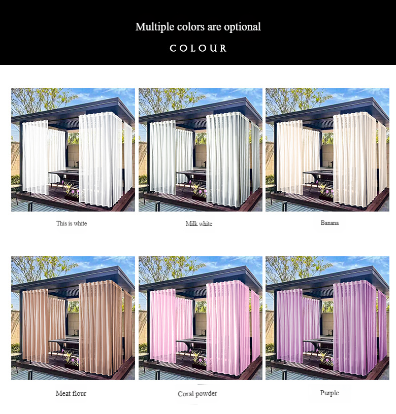 Cortinas externas impermeáveis para pátios e gazebos - Cortinas prontas para uso com filtragem de luz solar (resistentes às intempéries, 132 x 213 cm)_voghion.com
