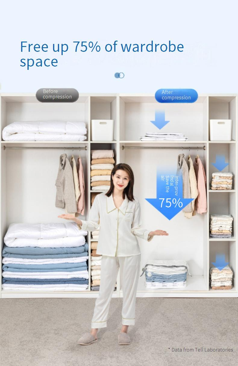 Vacuum Compression Bag Free Air Quilt Storage Clothing Home Use Extra Large Compression Bag_voghion.com
