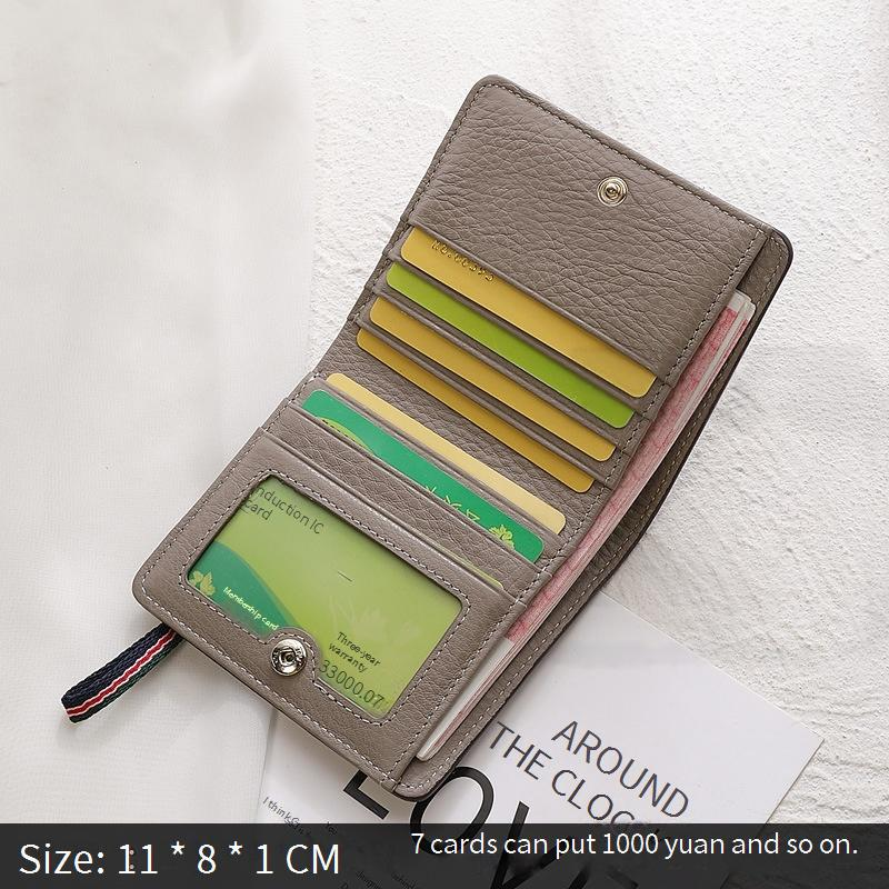 Women's Bags New Wallet Female Short Genuine Leather Multi Function Card Holder Simple Versatile Small Wallet Trend_voghion.com