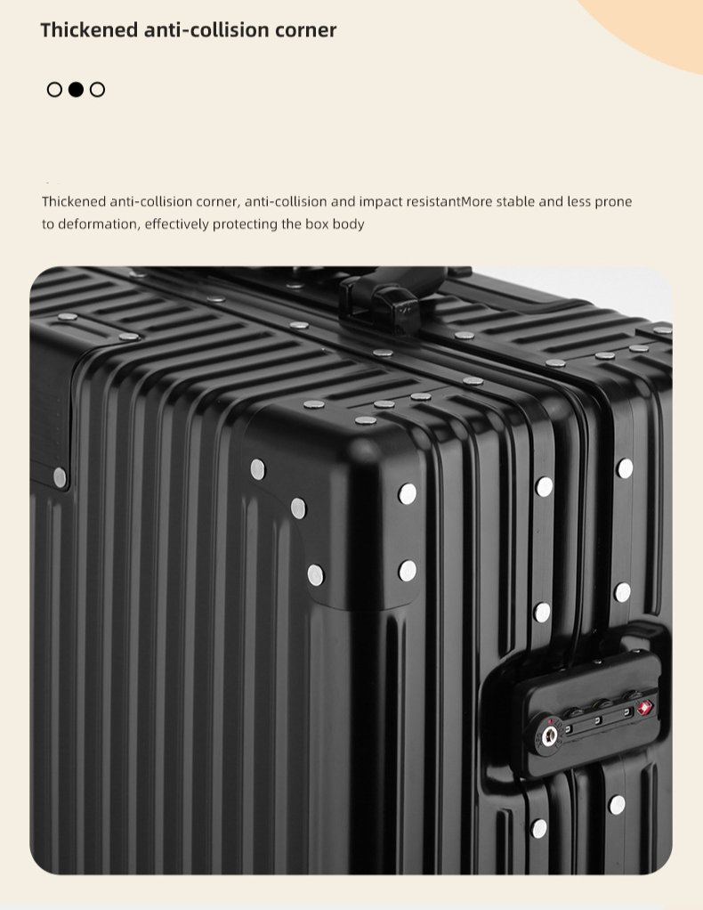 Premium Aluminum-Magnesium Alloy Luggage With 360° Spinner Wheels - Lightweight & Durable Suitcase For Travel (20/24/26/29 Inch, Multiple Colors)_voghion.com