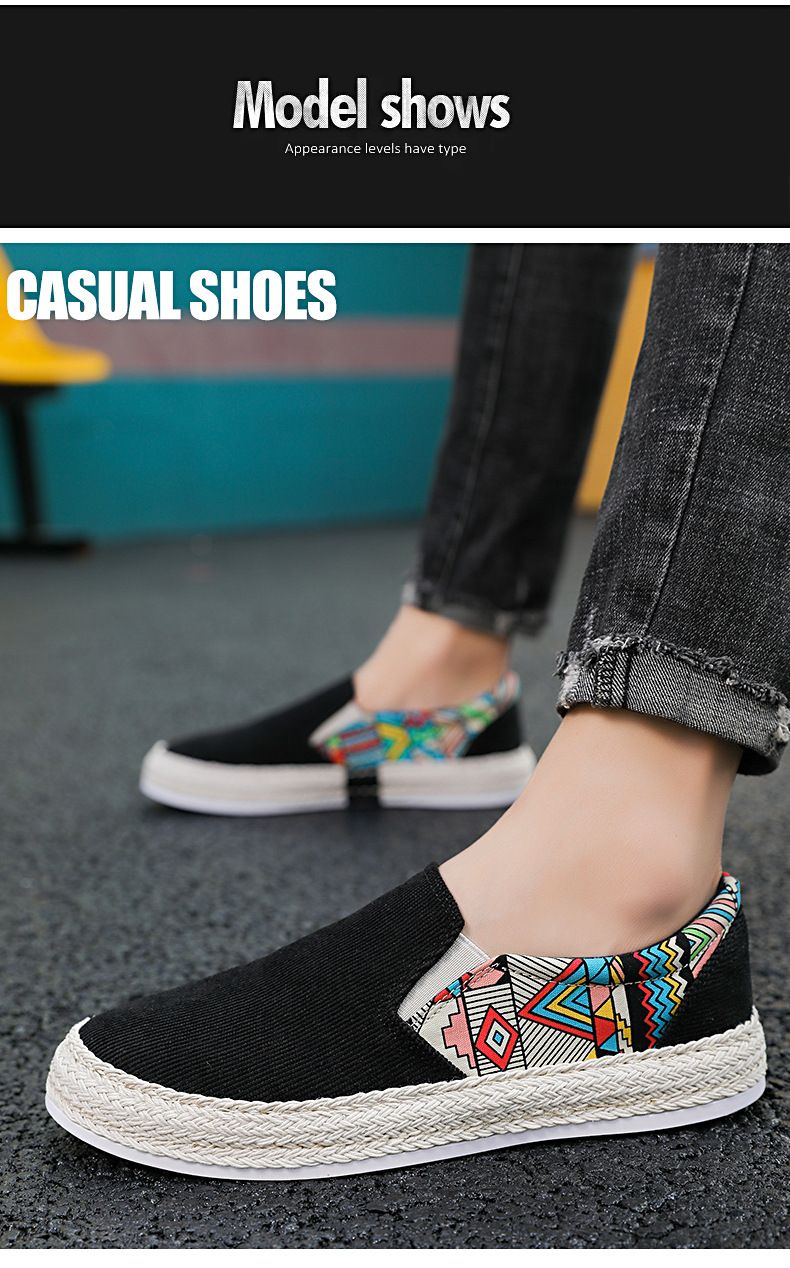 Scarpe da uomo in tela traspiranti con suola in gomma, per abbigliamento casual estivo, comode e leggere, mocassini con elastico_voghion.com