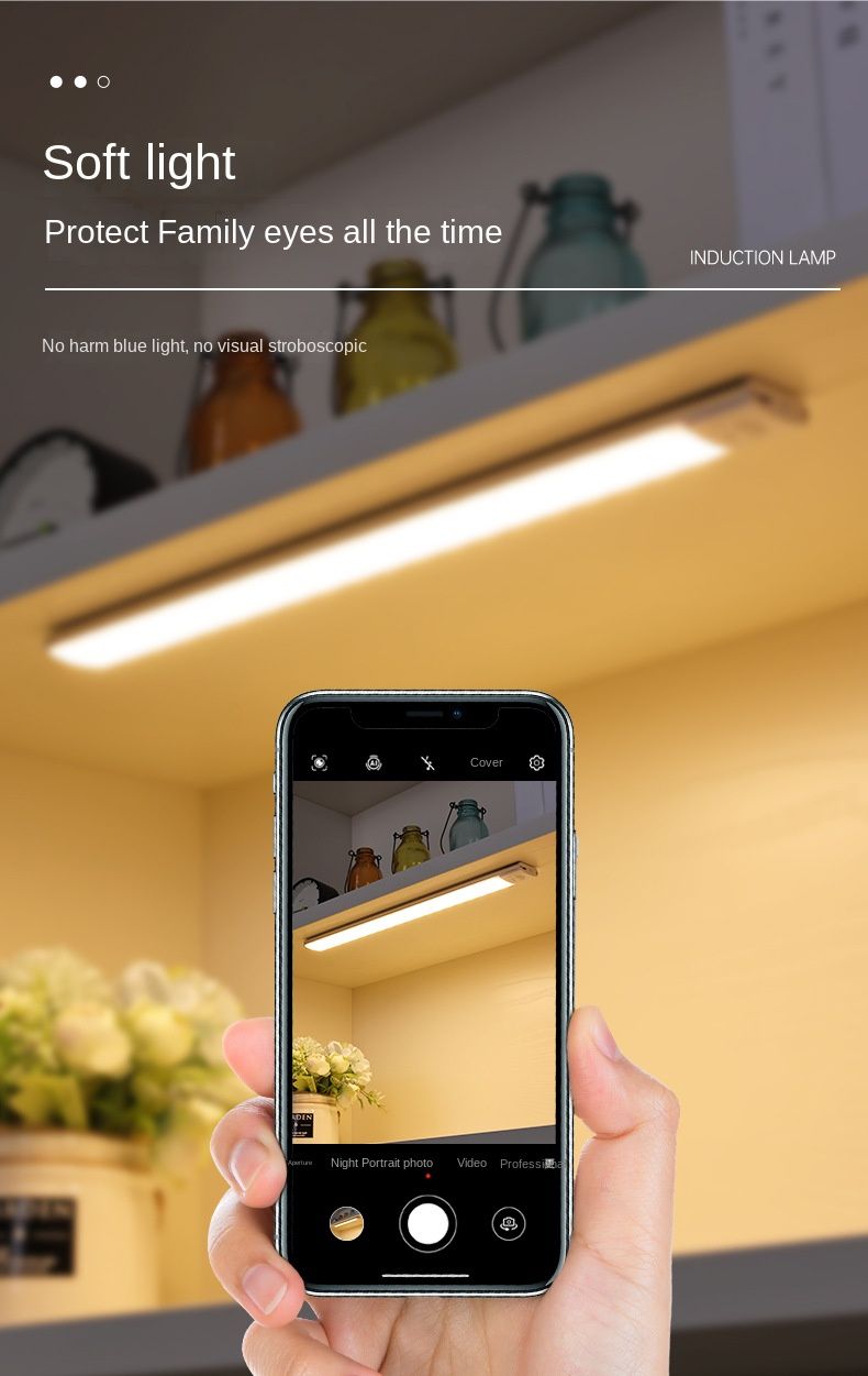 Motion Sensor Wireless LED Light USB Rechargeable Night Cabinet Wardrobe Lamp Under Backlight For Kitchen Led_voghion.com