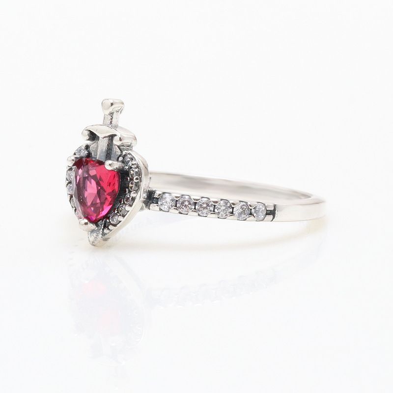 Women's Jewelry White Copper Villain Series Evil Queen Ring Red Love Dagger Fashion Heart Shaped Love Ring Gift_voghion.com
