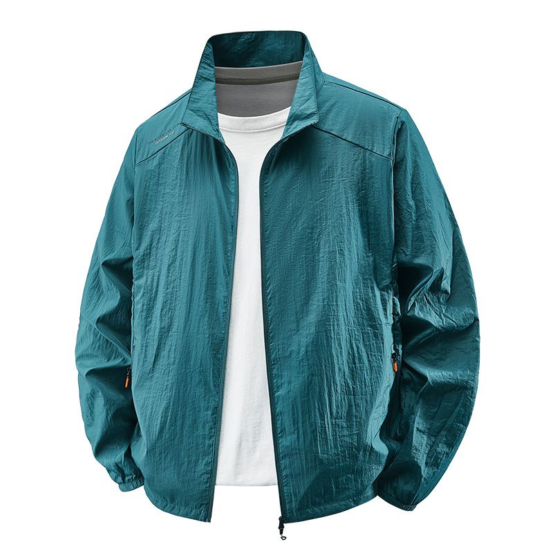 Unbeatable Quality Summer Trench Coat, Men's 2025 New Casual Thin Jacket, Stand Up Collar Outdoor Sun Protection Suit_voghion.com