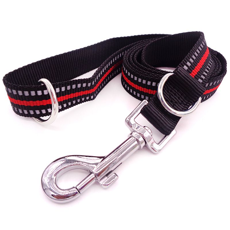 Pet Double D Buckle Walking Training Rope Dog Leash Adjustable Night Reflective_voghion.com