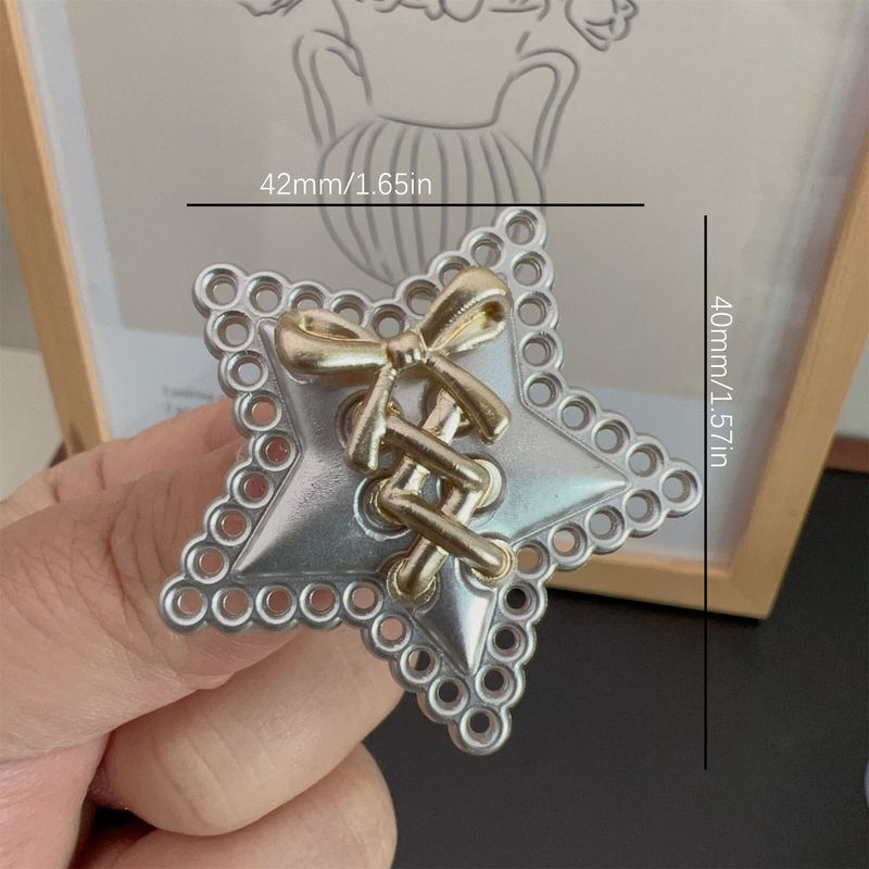 Shoelace Buckle Bow Heart High End Jewelry Accessories Silver Shoe Flower Shoe Decoration_voghion.com